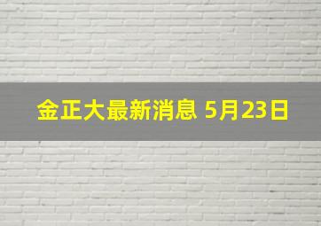 金正大最新消息 5月23日